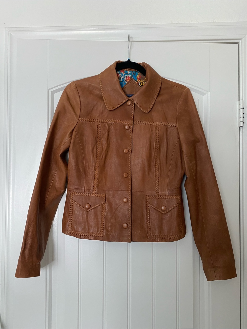 Lucky Brand Brown Leather Button-Front Jacket